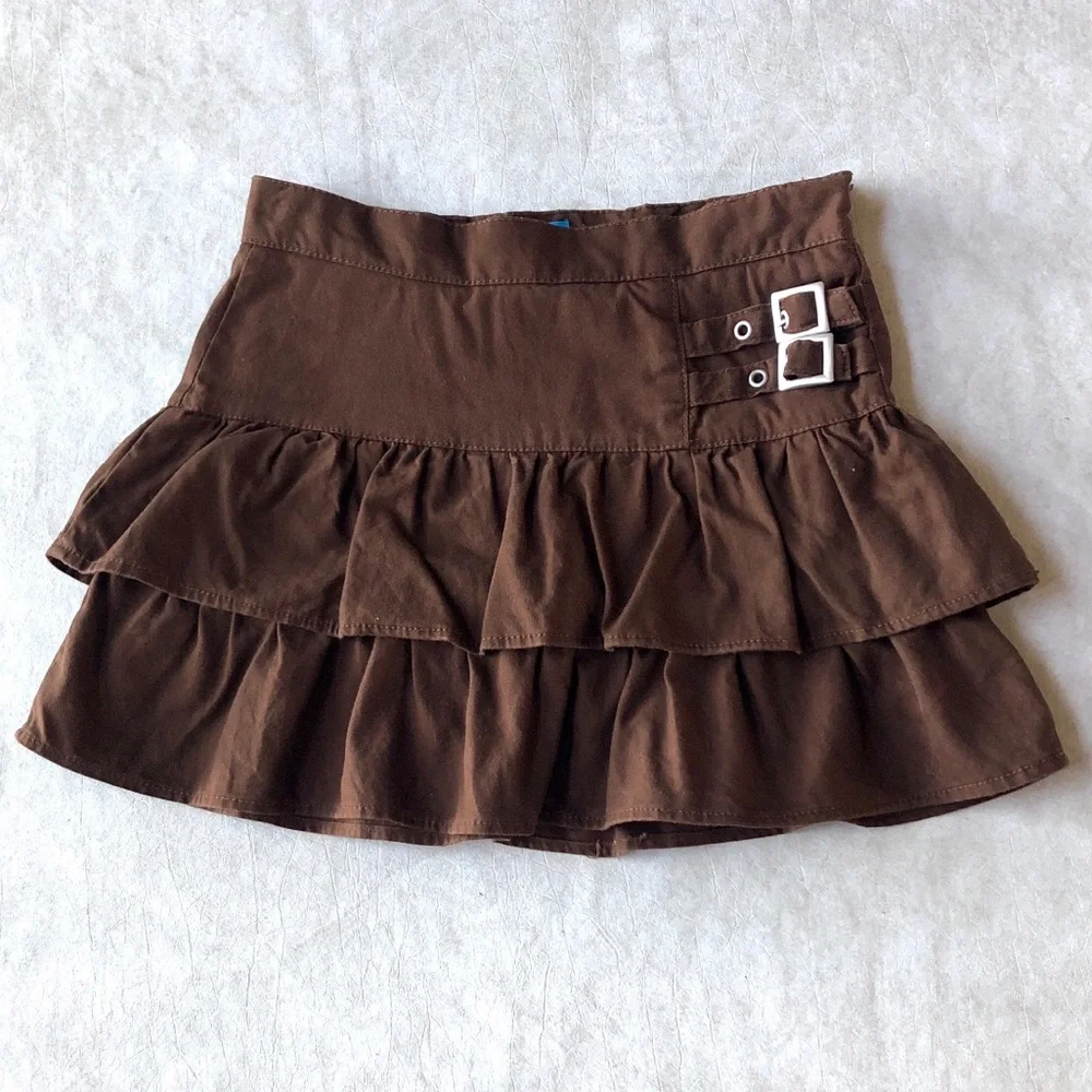The Children's Place 100% Cotton Tiered Ruffle Skort Adjustable Waist Size 10